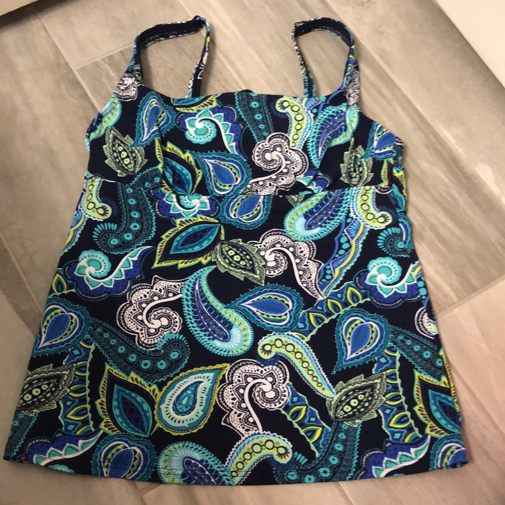 Lands End Tankini Top Paisley Size 2
